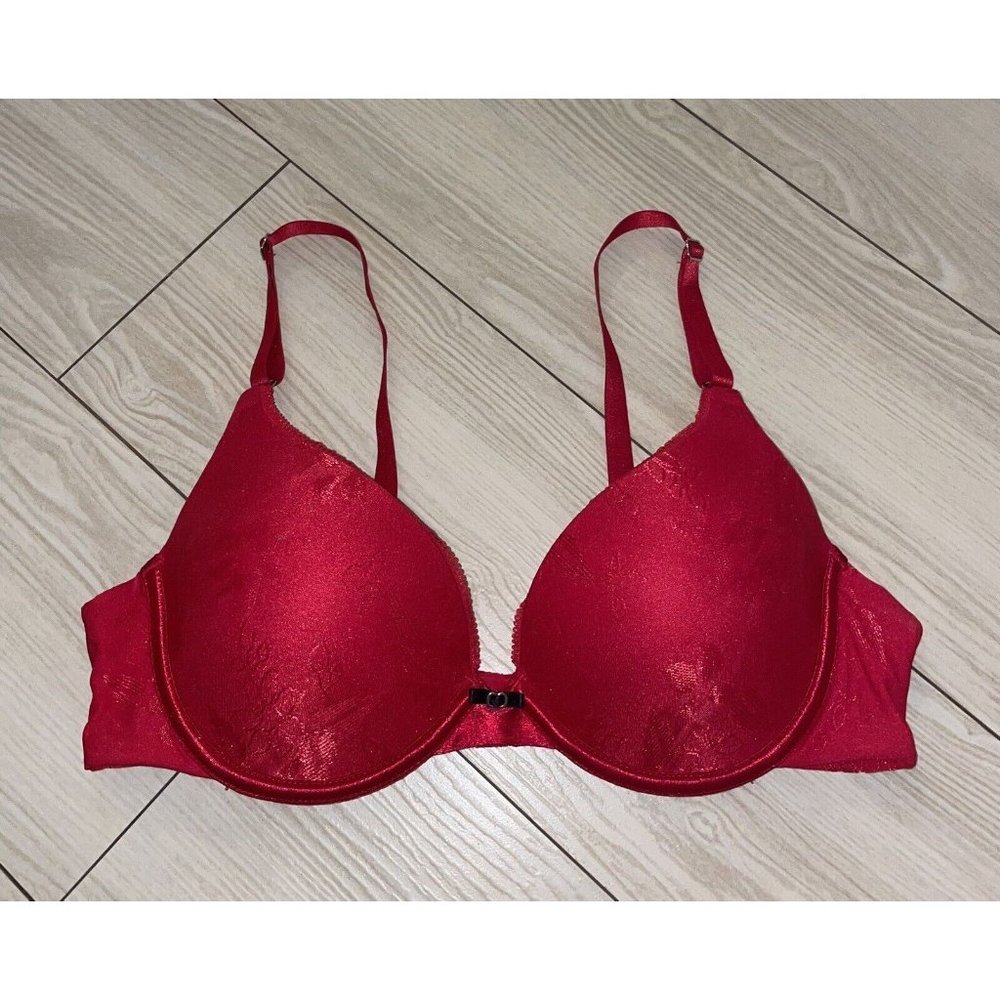 Lily of France 2131101 Extreme Ego Boost Push Up Bra Padded UW Womens 36B Red - Picture 2 of 6